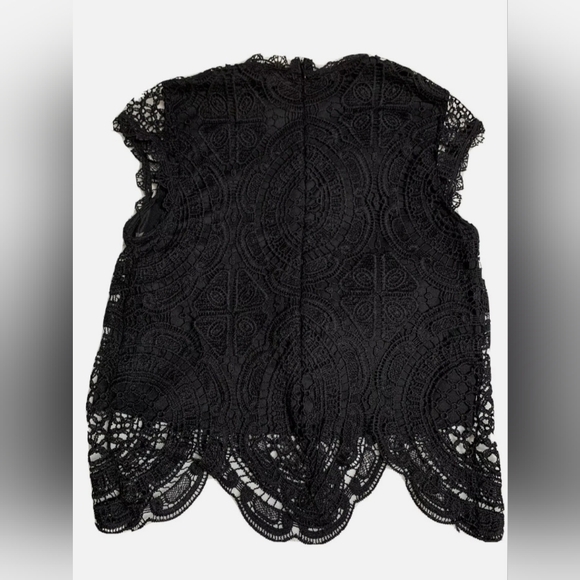 Crochet Top Lace Blouse Women's Rebellion Size Medium Black NWOT - Picture 8 of 8